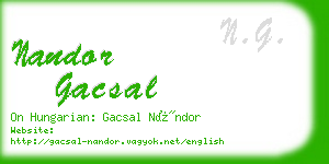 nandor gacsal business card
